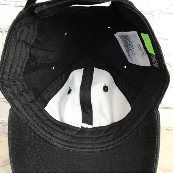 Nike Just Do It Kids Toddler Black Casual Adjustable Hat & Cap White Swoosh - Picture 6 of 11